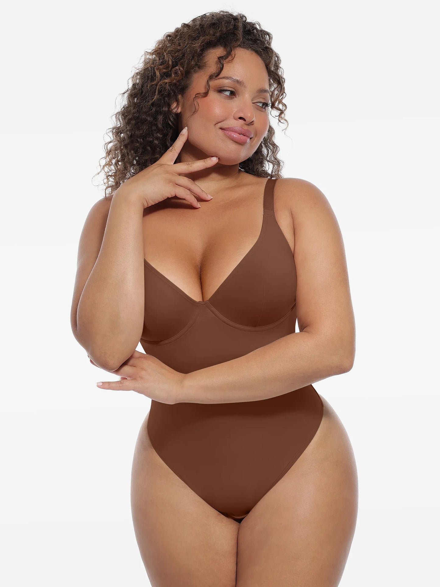 Deep V-Neck Shapewear Bodysuit
