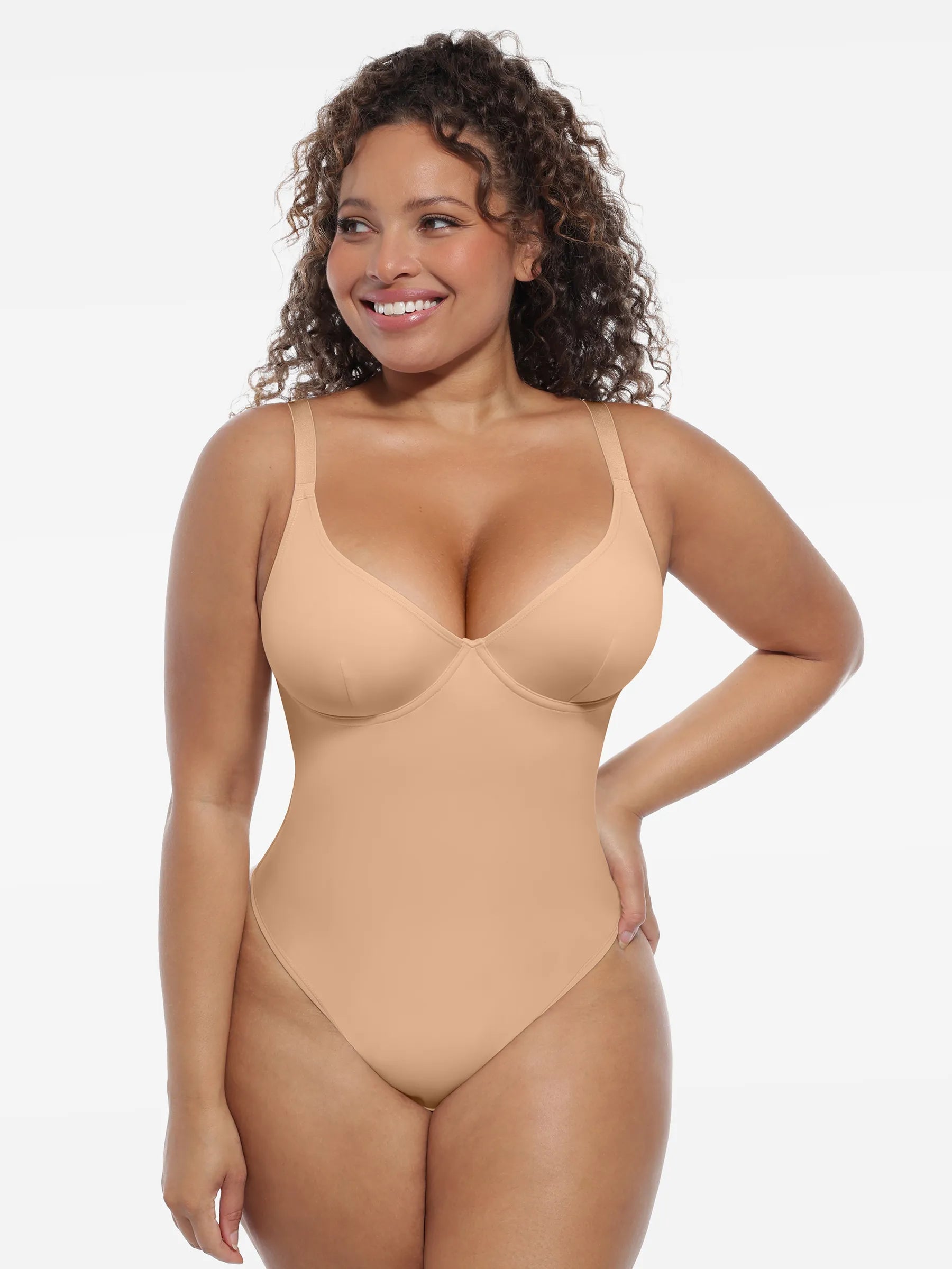 Deep V-Neck Shapewear Bodysuit