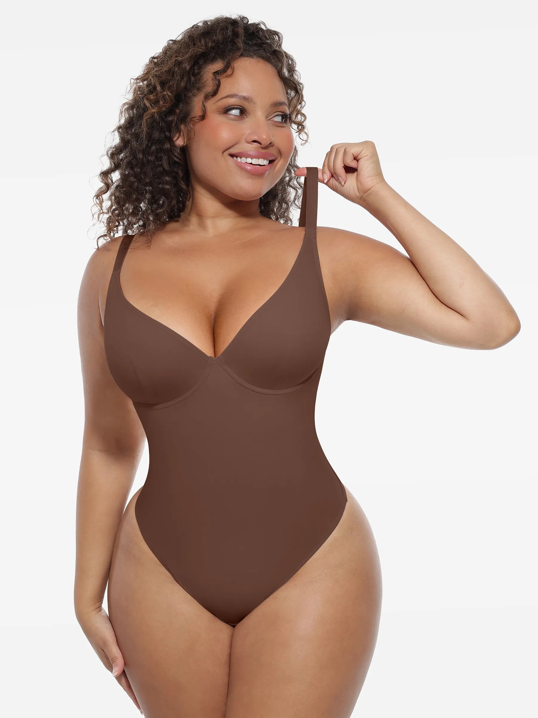 Deep V-Neck Shapewear Bodysuit