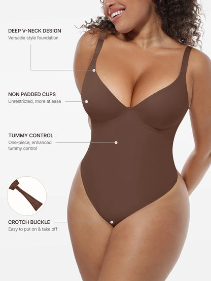 Deep V-Neck Shapewear Bodysuit