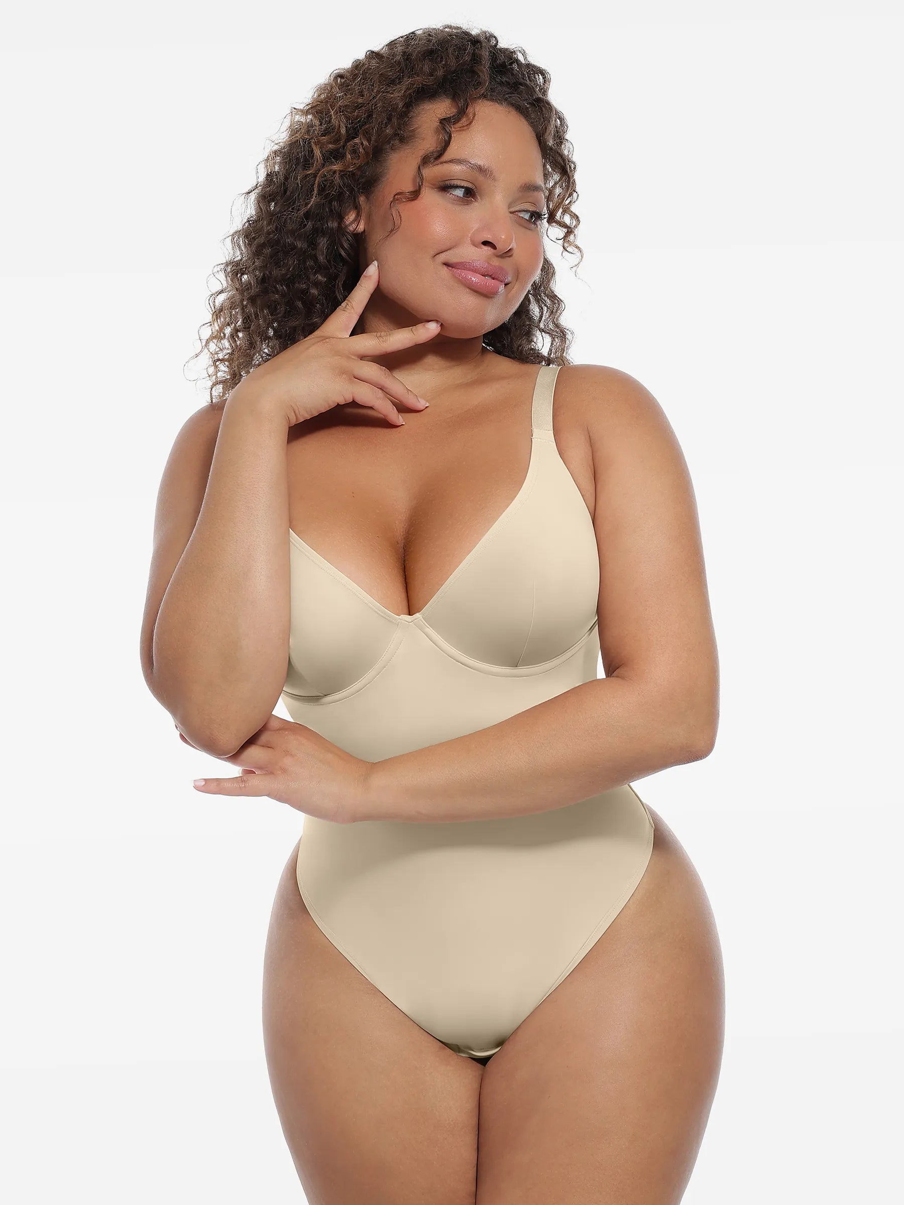 Deep V-Neck Shapewear Bodysuit