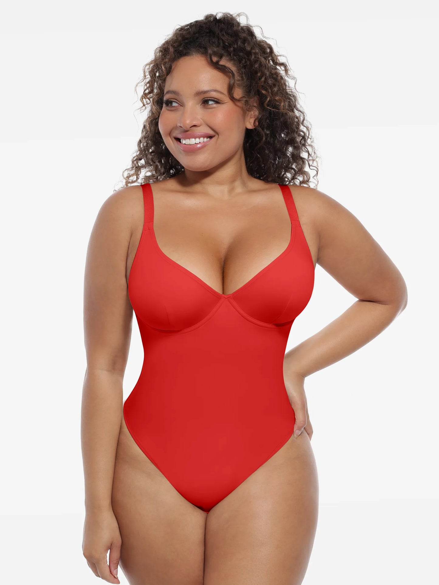 Deep V-Neck Shapewear Bodysuit