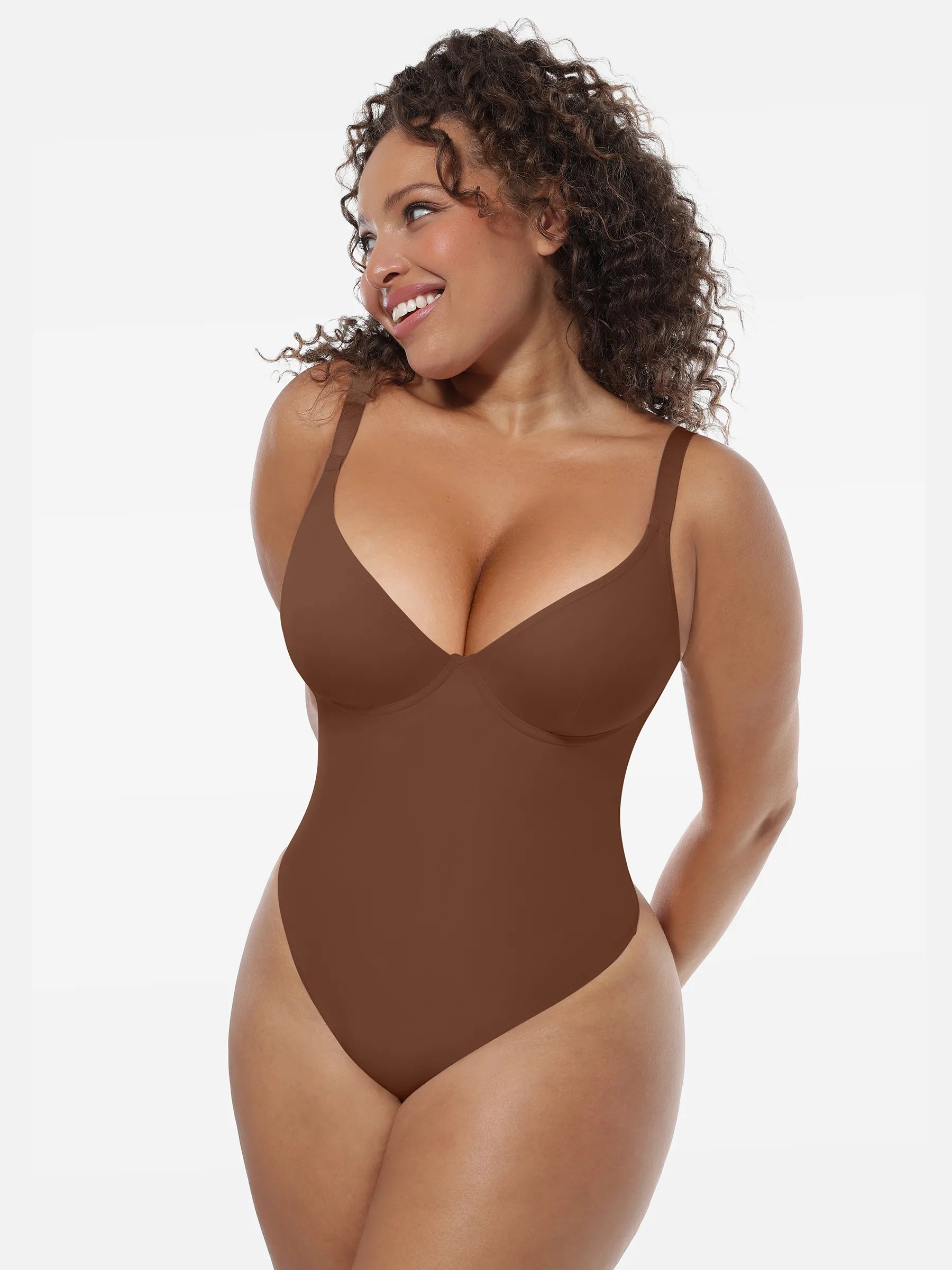Deep V-Neck Shapewear Bodysuit