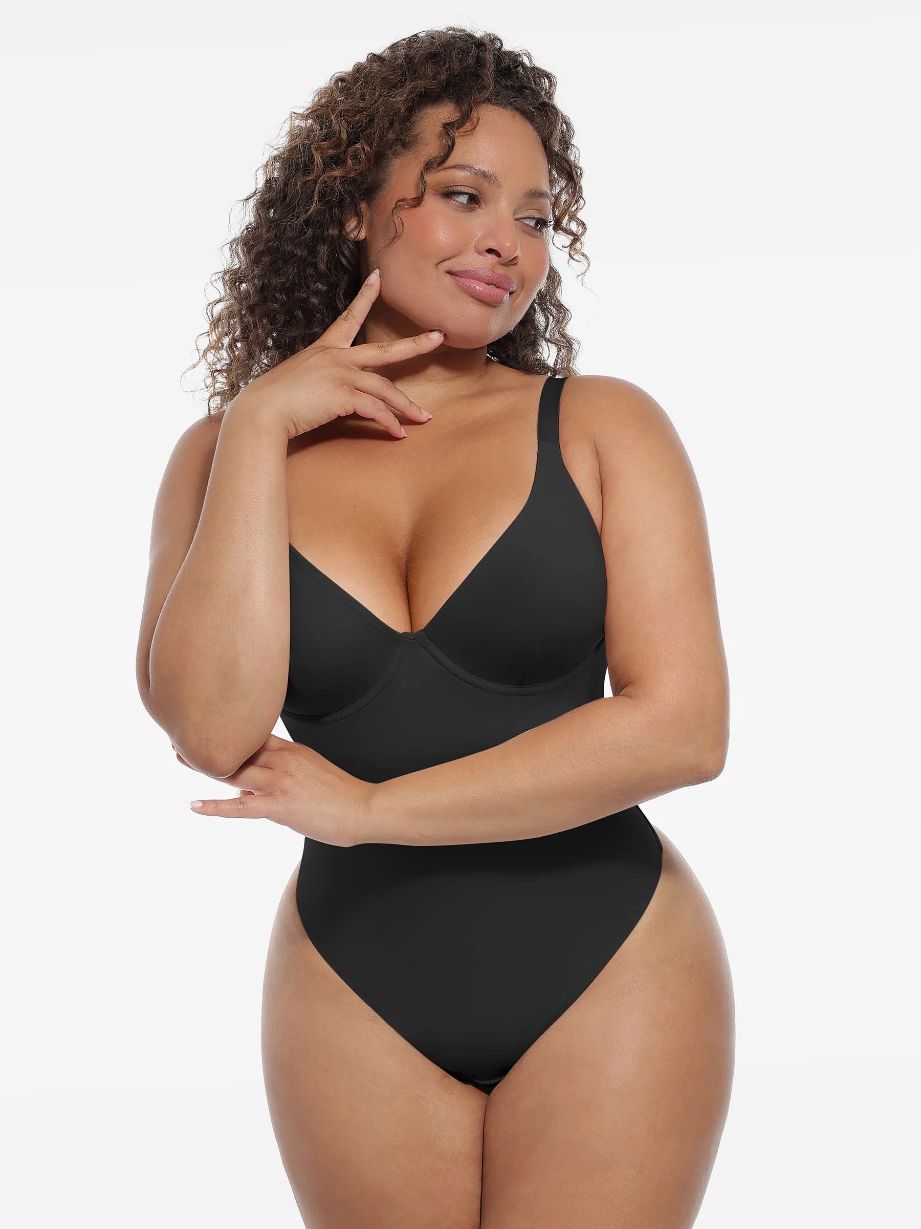 Deep V-Neck Shapewear Bodysuit